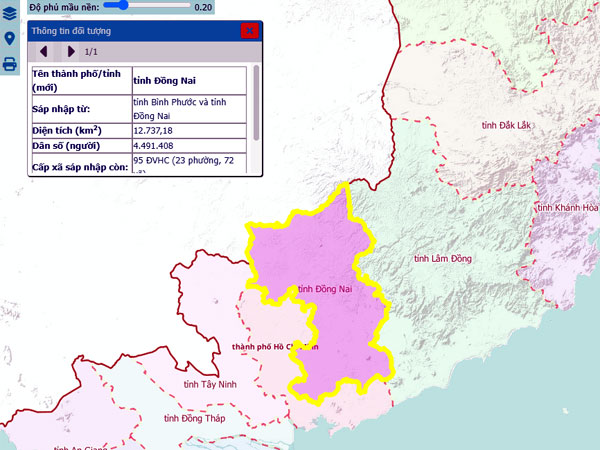 Vị trí địa lý tỉnh Đồng nai sau sát nhập 2025